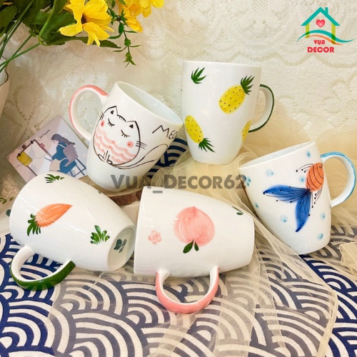 Cốc Uống Nước Cute Gốm Sứ Bát Tràng Ly Nước Sữa Cafe Decor Dễ Thương Cho Bé MHT05