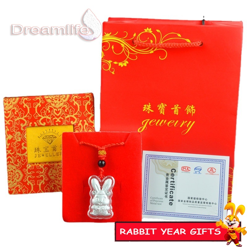 Vòng cổ Bạc 2023 Mặt Thỏ Hoạt Hình Hoàng Đạo Thích Hợp Làm Quà Tặng Năm Mới