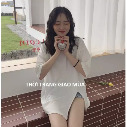 Áo Phông Rộng, Áo Thun Tay Lỡ, Áo Phông Tay Lỡ Form Rộng, Áo Unisex, Áo Thun Nữ Xẻ Tà