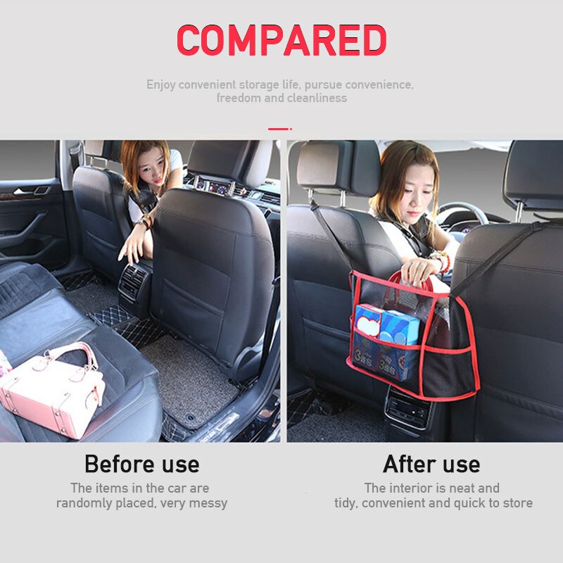 SEAMETAL Túi lưới đựng đồ dùng/tài liệu/điện loại gắn lưng ghế xe hơi