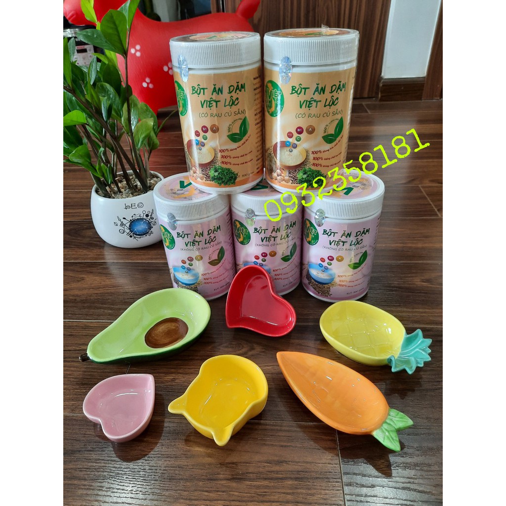 Combo Bột ăn dặm Việt Lộc + Bát sứ ăn dặm cao cấp