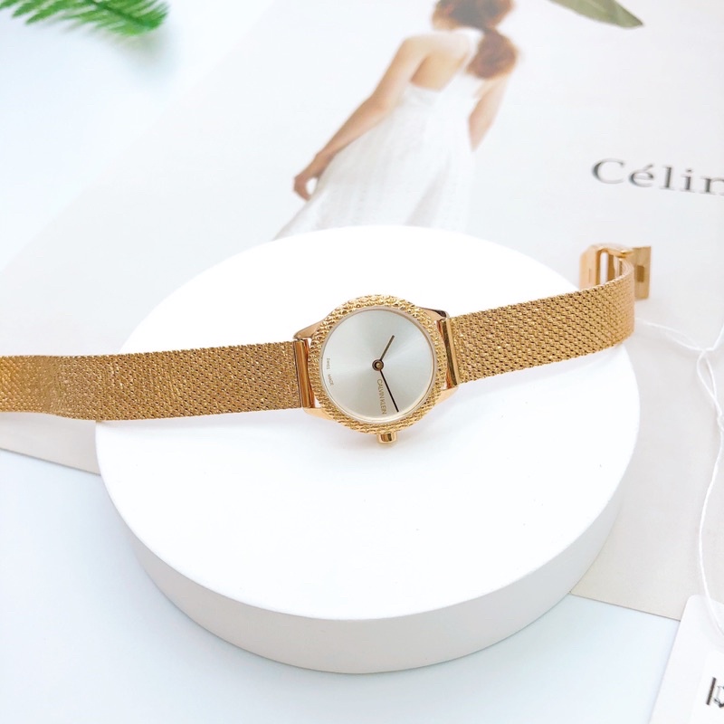 Đồng hồ nữ Calvin Klein màu vàng hồng, kích thước 24mm
