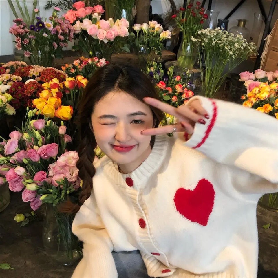 2023Áo khoác cardigan dệt kim cổ chữ V tay dài thêu họa tiết phong cách Hàn Quốc