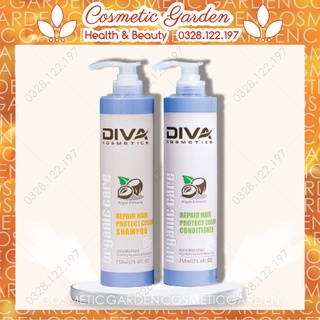 Bộ dầu gội diva xanh phục hồi tóc hư tổn, giúp tóc siêu mềm mượt 750ml