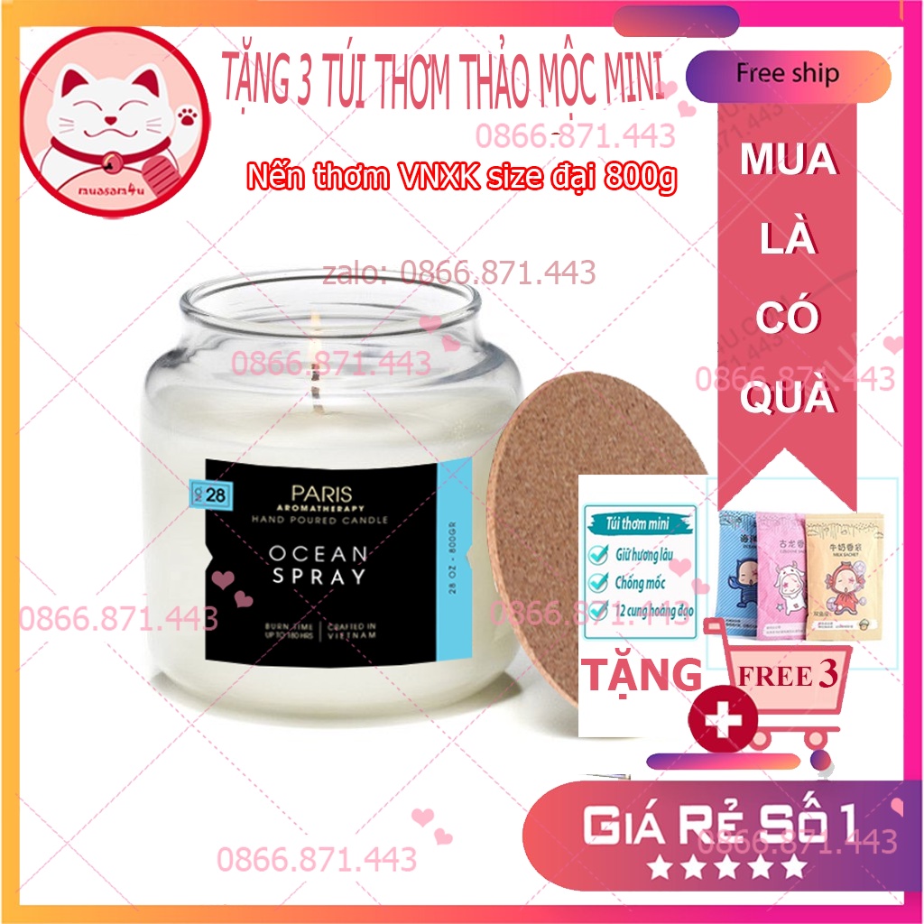 Nến Thơm VNXK Handmade Candle Cup 28 oz 800gr - Hương Thơm Tinh Dầu Thiên Nhiên Giúp thư giãn, khử mùi, yoga
