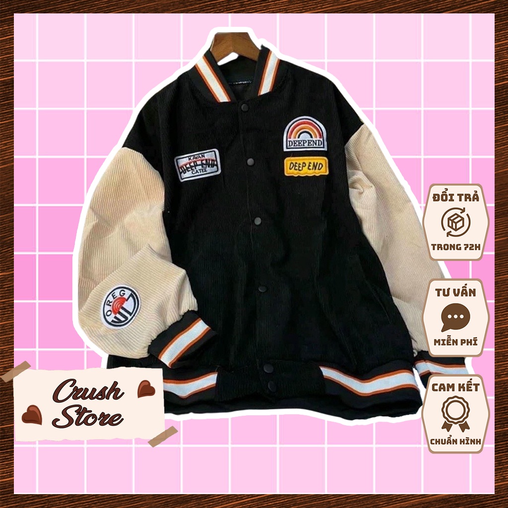 Áo Bomber Style Bóng Chày Chất Nhung Tăm Đẹp 3 Màu Hot Trend CD104 - Crush Store