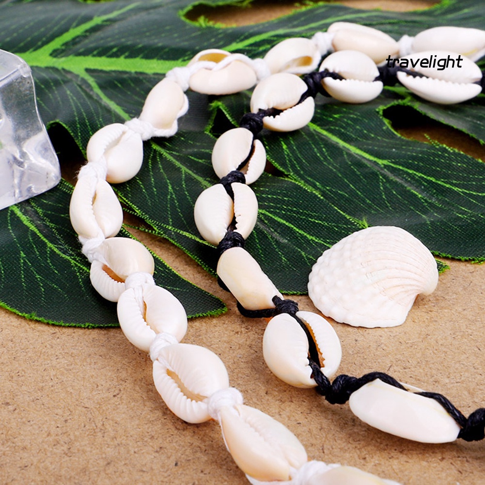 Vòng cổ Thắt Nút Phối Vỏ Sò Phong Cách Bohemian Thời Trang Đi Biển Mùa Hè Cho Nữ