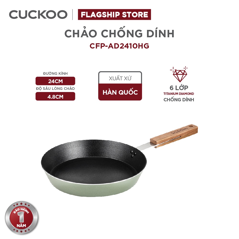 Chảo chống dính Cuckoo 24cm CFP-AD2410HG 6 lớp Titanium Diamond cho mọi loại bếp - Hàng chính hãng