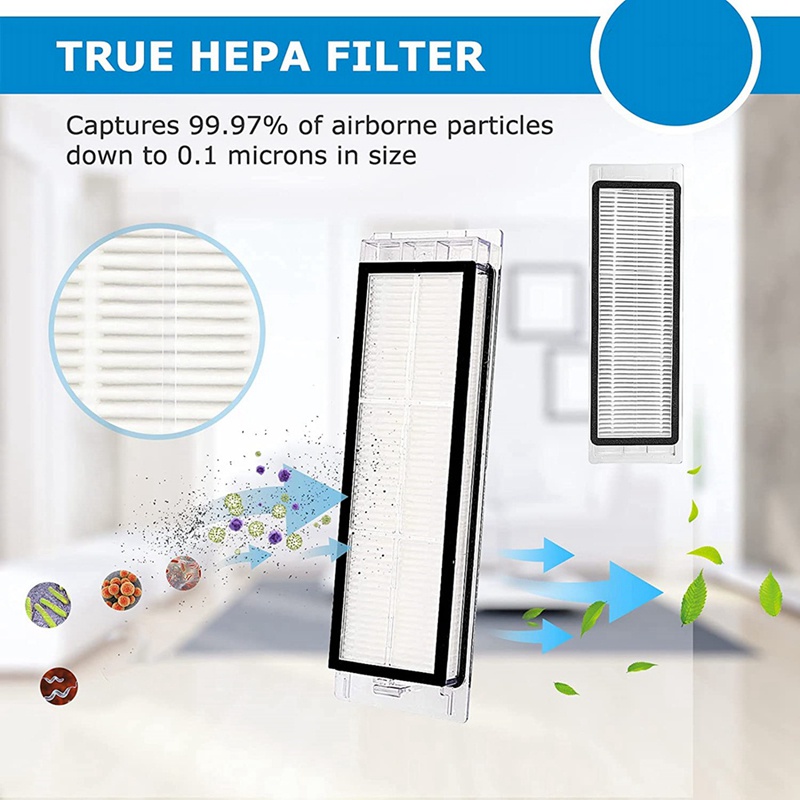 Bộ Lọc Chổi Quét Chính &amp; Tấm Lọc Hepa Cho Robot Hút Bụi Xiaomi Roborock S5 S5 Max S6 S6 MaxV S6 Pure E4 E5