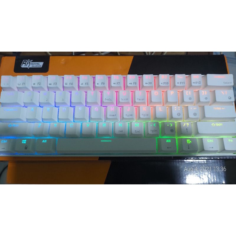Bàn phím cơ RK61 RGB 60%  BLUE SWITCH,hỗ trợ tùy biến keycap, gateron switch.