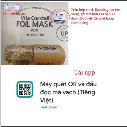 Mặt Nạ Lá Nguyên Khối Banobagi Vita Cocktail Foil Mask [Mẫu 2021]