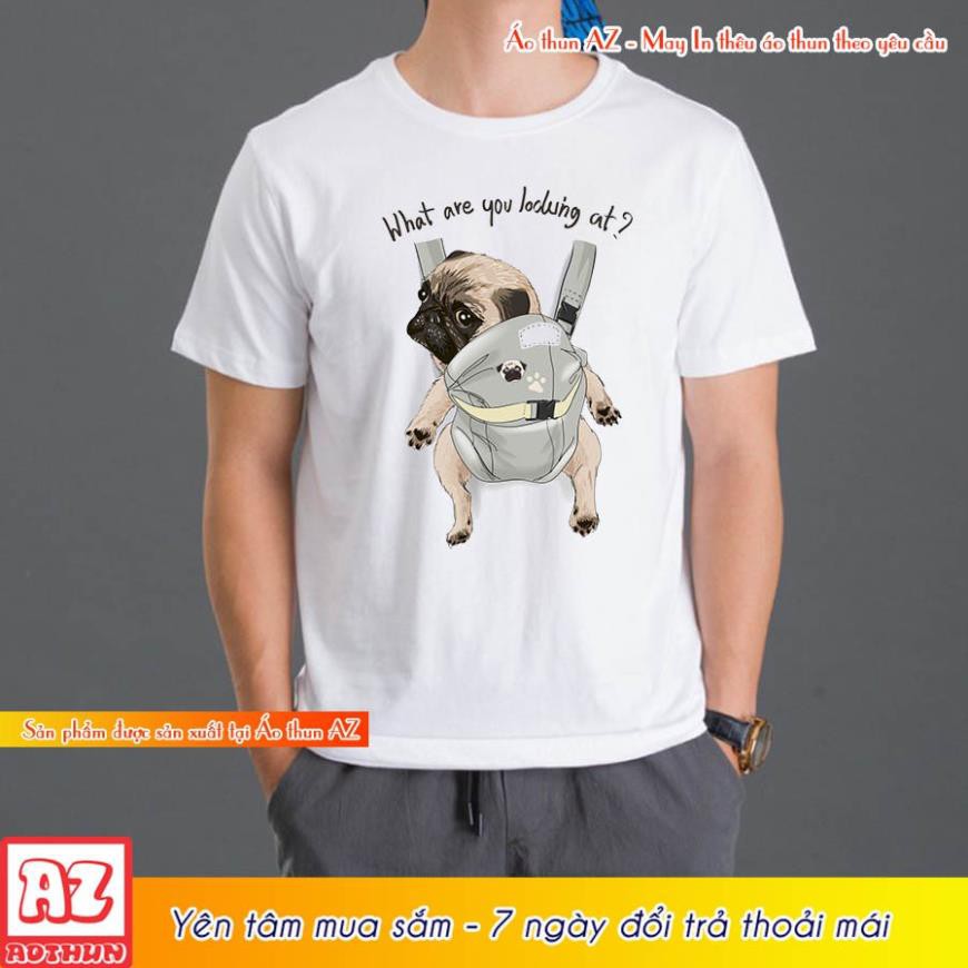 [ HOT-SALE] Áo thun Teen Nam Nữ in hình Chó Pug Cute Dog - Form rộng BIGSIZE AZ M1698  - giá rẻ nhất