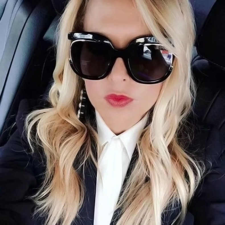 Kính Mát Gọng Tròn Màu Sắc Tương Phản Phong Cách retro Thời Trang Cho Nữ