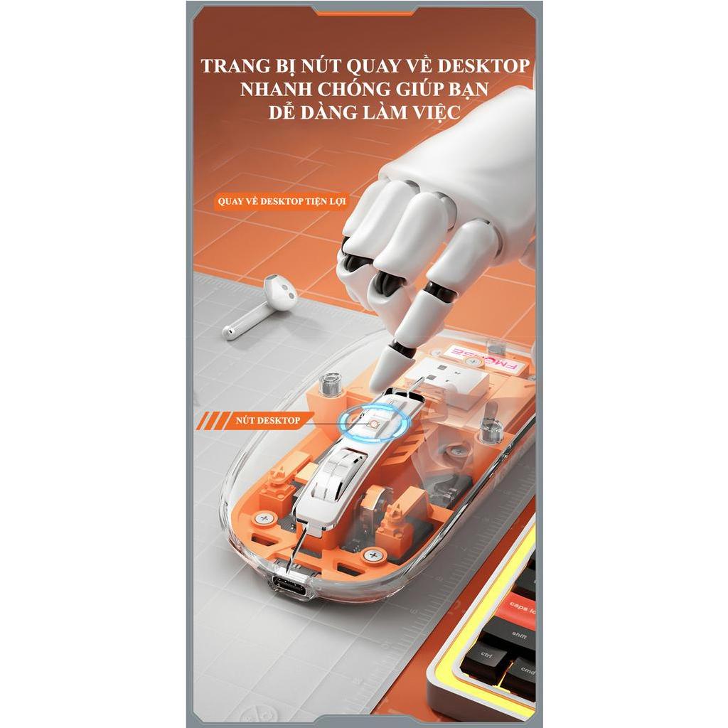 Chuột Không Dây FMOUSE M133 Kết Nối Bluetooth và USB 2.4G