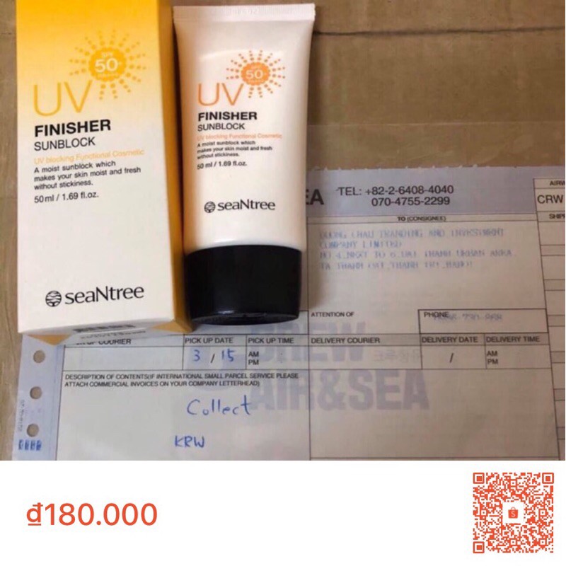 Kem chống nắng Seantree Uv Finisher Sunblock Spf50+ Pa+++ 50ml