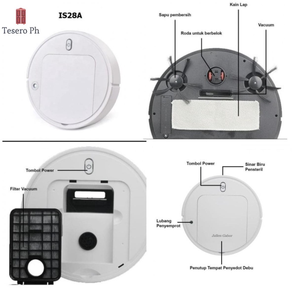Robot hút bụi lau sàn tự động IS-25, Máy hút bụi thông minh trang bị bị tia UV khử Khuẩn