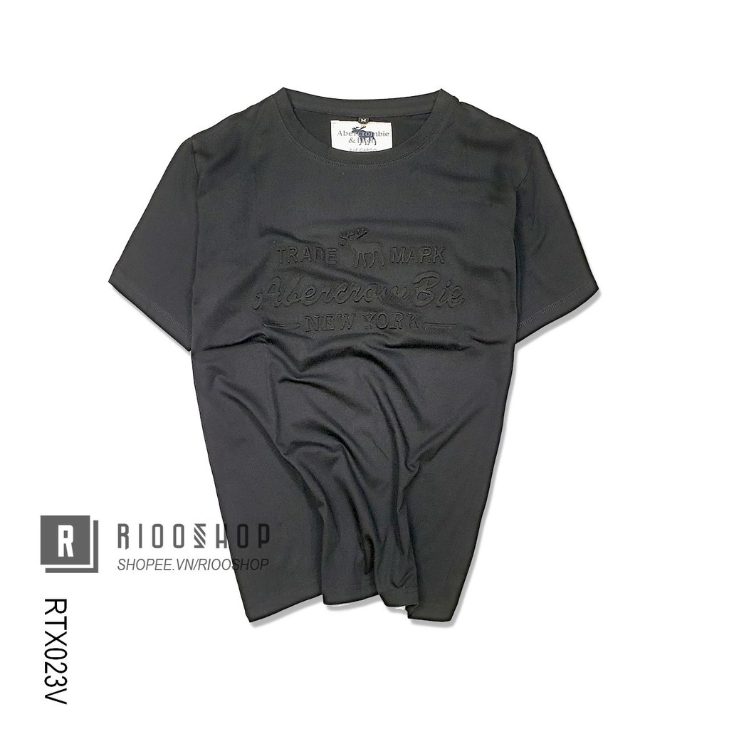 Áo phông nam cổ tròn dập nổi aber cực đẹp RTX023v - áo thun nam cotton Riooshop | BigBuy360 - bigbuy360.vn