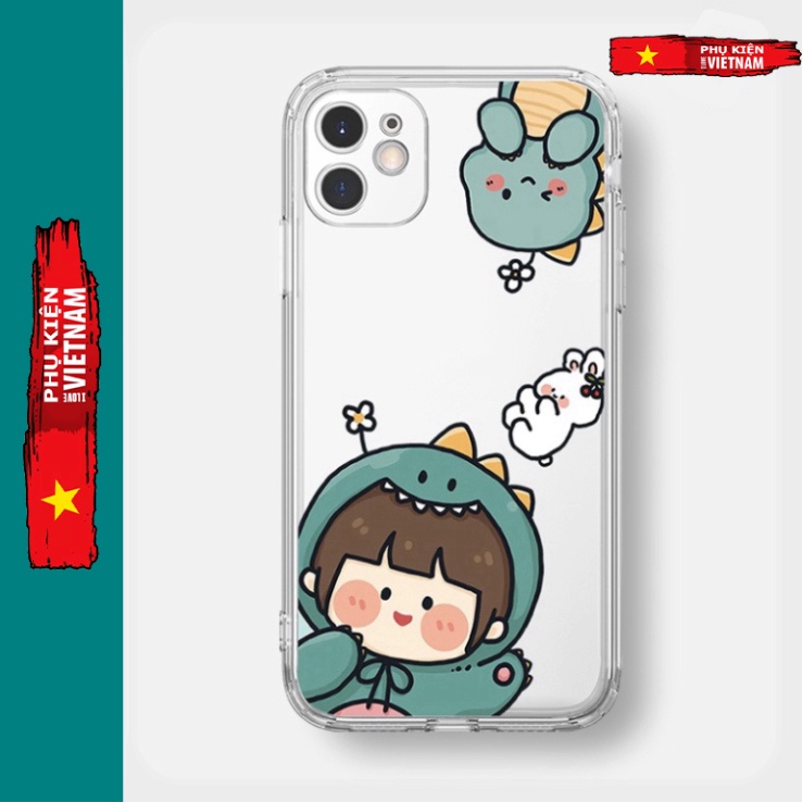 Ốp lưng iphone 6, 6s plus, 7 8 Plus, X, XS, XR, XSMAX, 11 , 12, 13 PROMAX suốt trong quãng BÉ GÁI khủng long thời tiền s