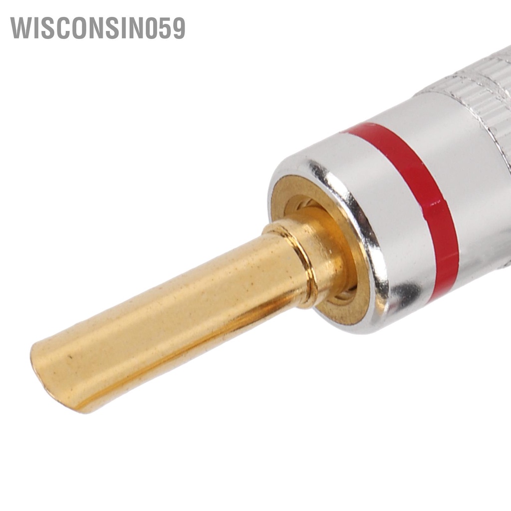 Wisconsin059 4mm Banana Plugs Gold Plated Brass Welding Free Connector for 12 to 18 AWG Speaker Wire