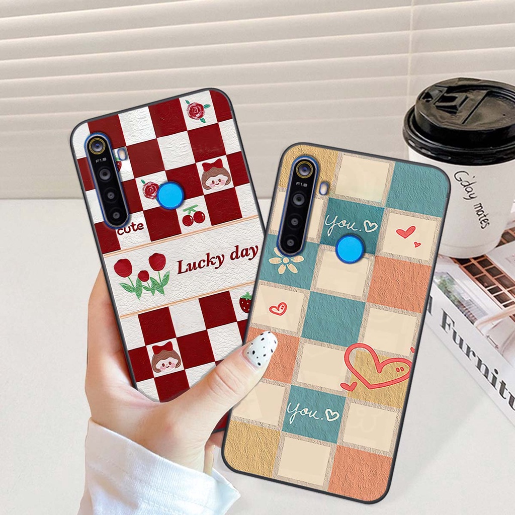 Ốp Realme 5 / 5 Pro / C3 caro trái tim cá tính, thời trang siêu đẹp, siêu phong cách