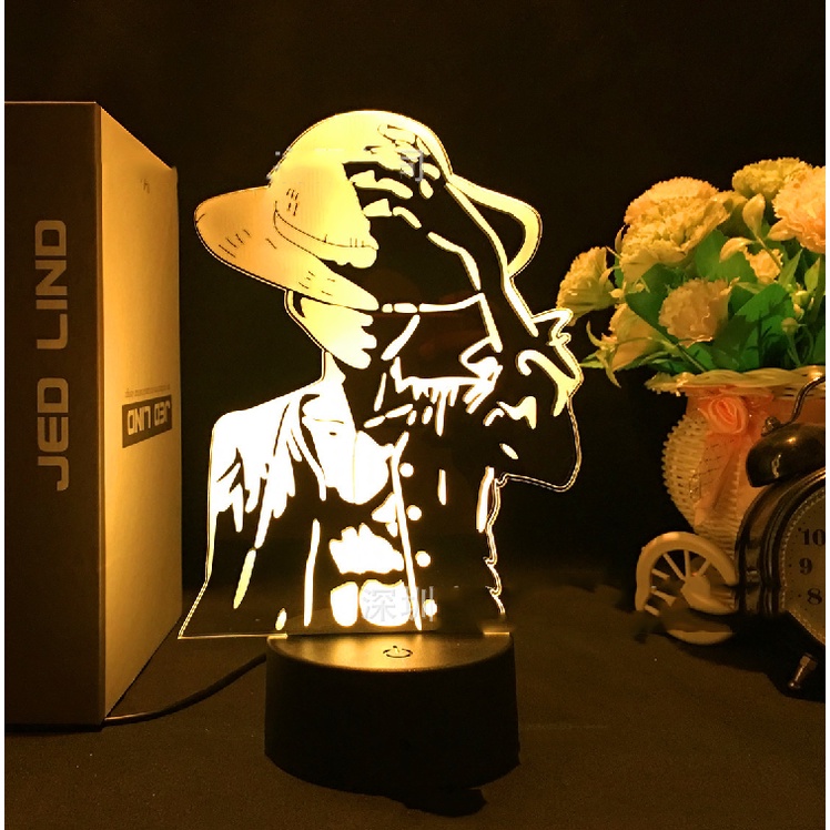 Mới Đèn Ngủ 3d Điều Khiển Từ Xa Hình Nhân Vật Hoạt Hình One Piece