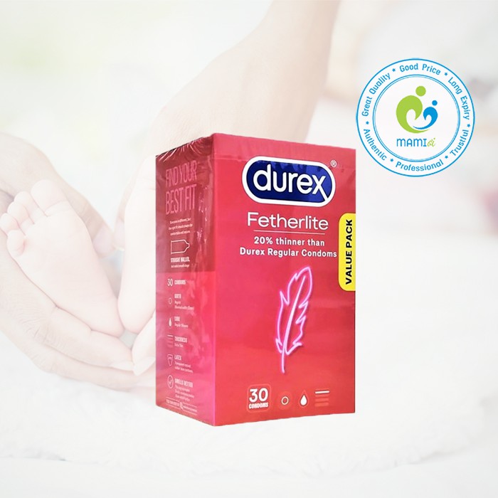 Bao cao su (30c) giúp quan hệ an toàn tăng khoái cảm cho nam giới Durex Fetherlite, Úc