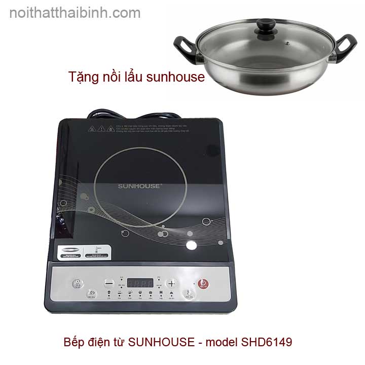 Bếp Từ Sunhouse SHD6149 Phím Bấm Cơ - Tặng Kèm Nổi Lẩu - Hàng Chính Hãng (Bảo Hành 12 Tháng)