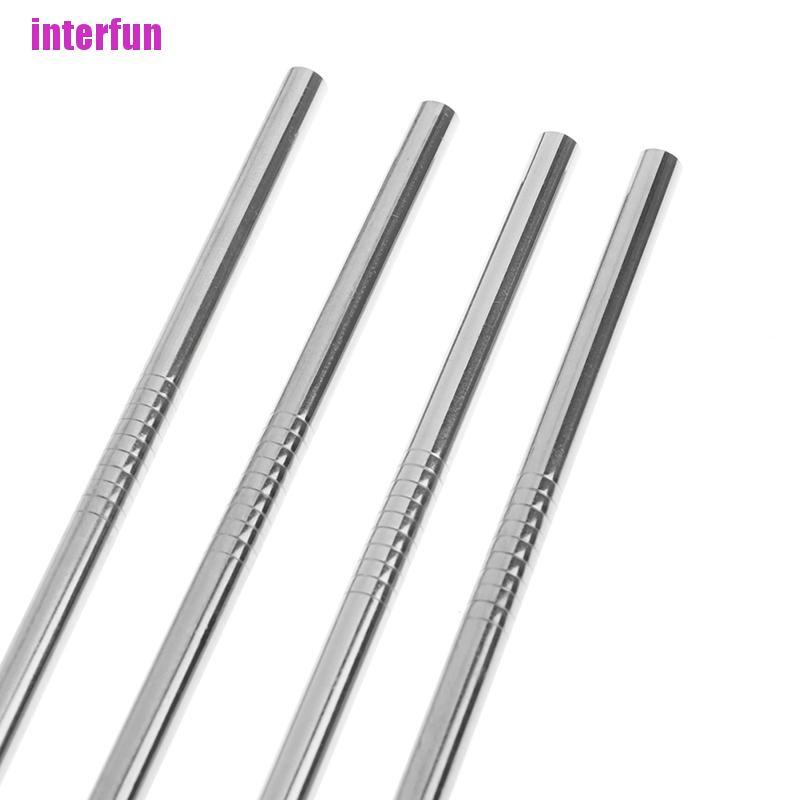 Bộ 4 Dụng Cụ Uống Nước Bằng Thép Không Gỉ Kèm 1 Dụng Cụ Vệ Sinh