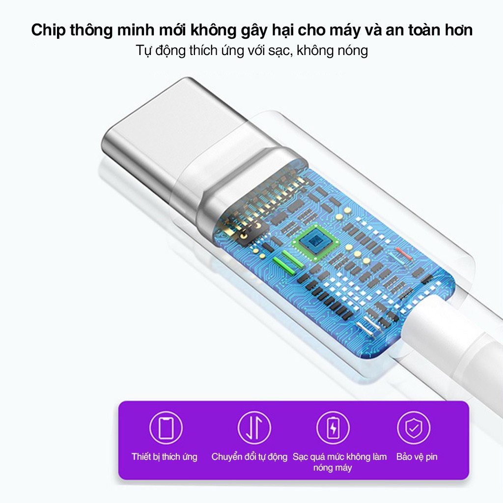 Cáp sạc nhanh Oppo 3A chân TypeC