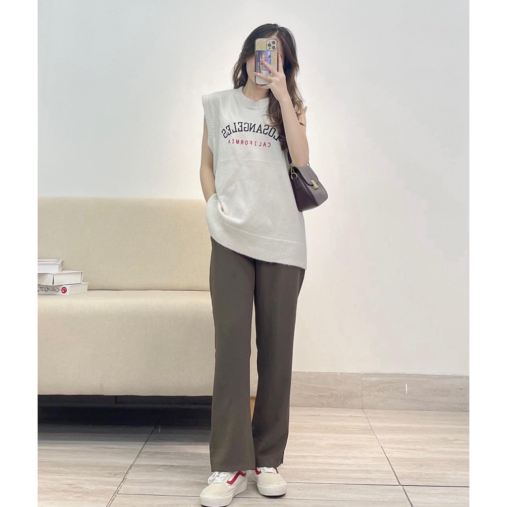 Áo gile cổ trong LOST ANGELES hàng quảng châu Miho house