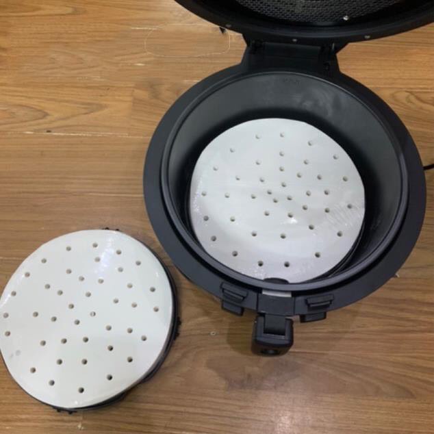 Set 100 tờ giấy nến đục lỗ dùng cho nồi chiên không dầu, xửng hấp bánh