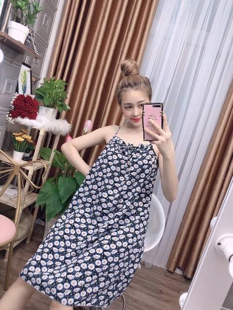 Đầm ngủ 2 dây lụa mặc nhà siêu mát | BigBuy360 - bigbuy360.vn