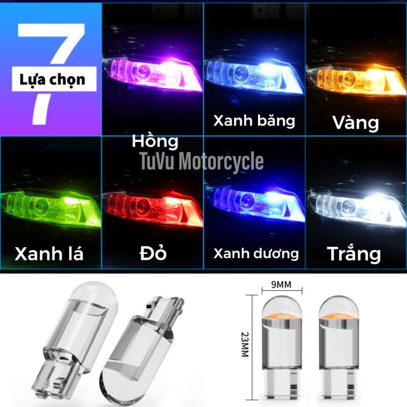 Combo 4 Bóng Led T10 Đúc Như Zin Làm Xi Nhan hoặc Demi