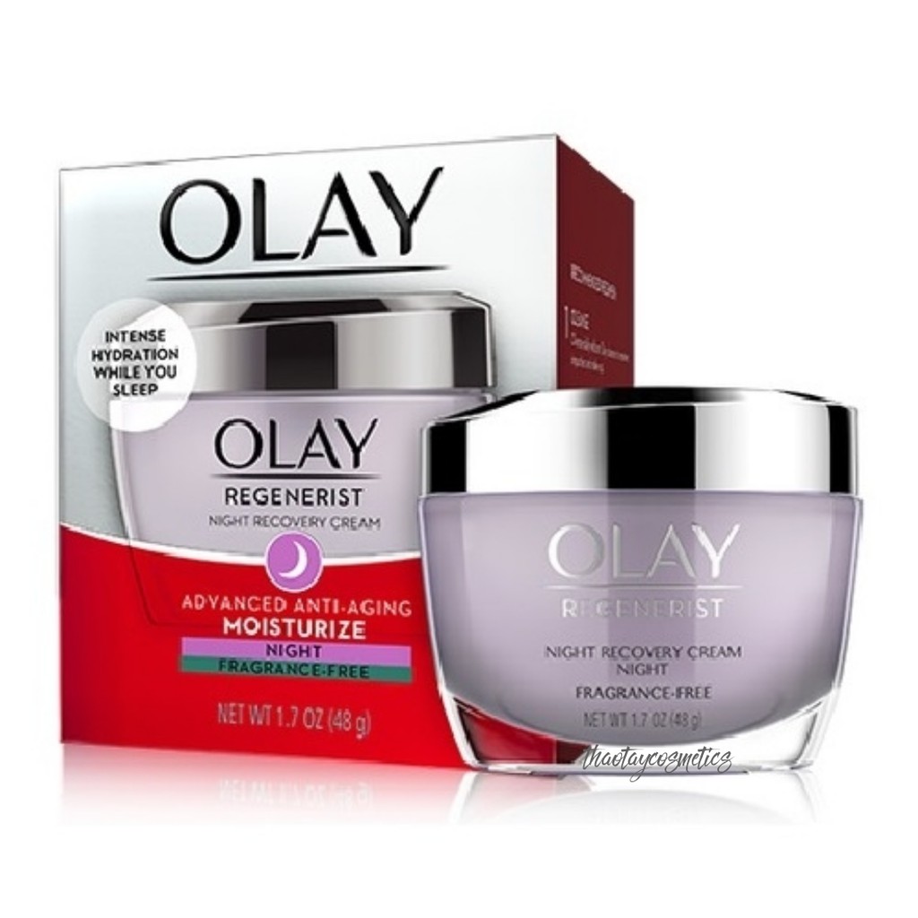 [Hàng Mỹ] Kem dưỡng ban đêm tái tạo da ngừa lão hóa Olay Regenerist Night Recovery Cream Face Moisturizer (48g)
