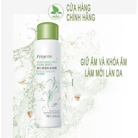 Xịt Khoáng Fenyi Coix Seed Chiết Xuất Hạt Ý Dĩ,giúp giữ ẩm, làm tươi mới làn da, Nội địa trung 200ml