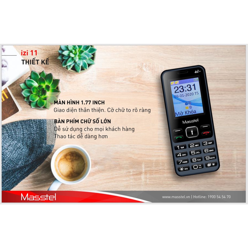 Điện thoại Masstel IZI 11 4G - Hàng Chinh Hãng