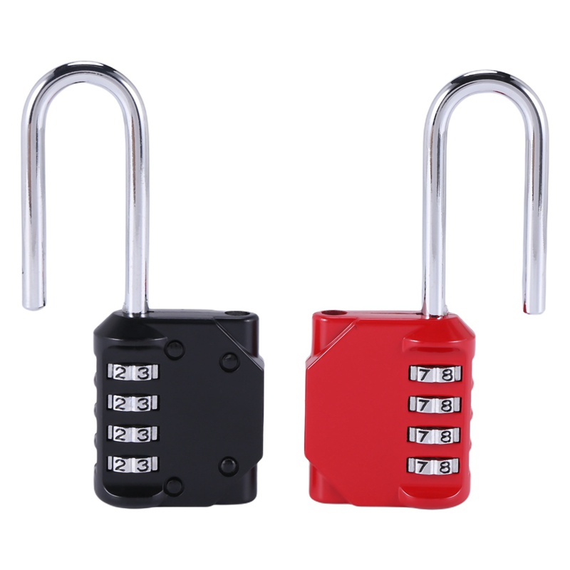 2 Pack Code Padlocks, 4 Digit Long Shackle Resettable Pad Lock for Outdoor Gate, Shed, Fence, Hasp Storage, Gym Locker