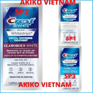 Miếng dán Crest 3D ❤ FREESHIP ❤ Lẻ , Miếng trắng răng Crest 3D  whitestrips Glamorous/ Professional
