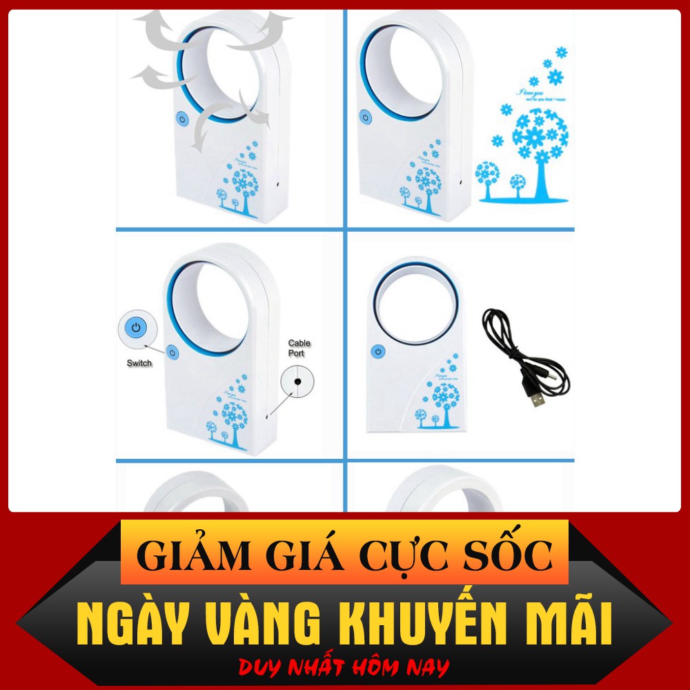 (Mua Ngay)  Quạt không cánh mini cầm tay - 3337 (Rẻ Bất Ngờ)