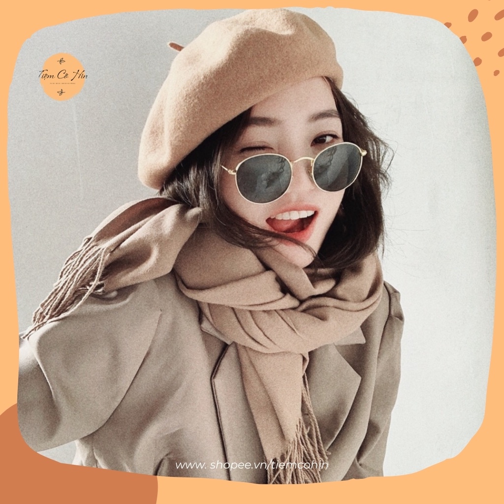 Mũ nồi beret dạ Tiệm Cô Hìn làm từ vải dạ đẹp dày mịn có dây điều chỉnh độ rộng nhiều màu sắc ship 1h lỗi 1 đổi 1