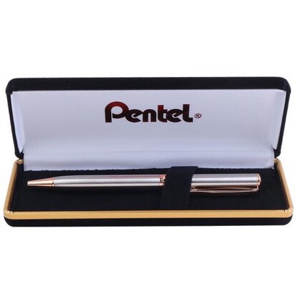 Bút Ký Cao Cấp Pentel mực bi xanh siêu trơn mượt VỎ ĐỎ B811B-C kèm hộp sang trọng