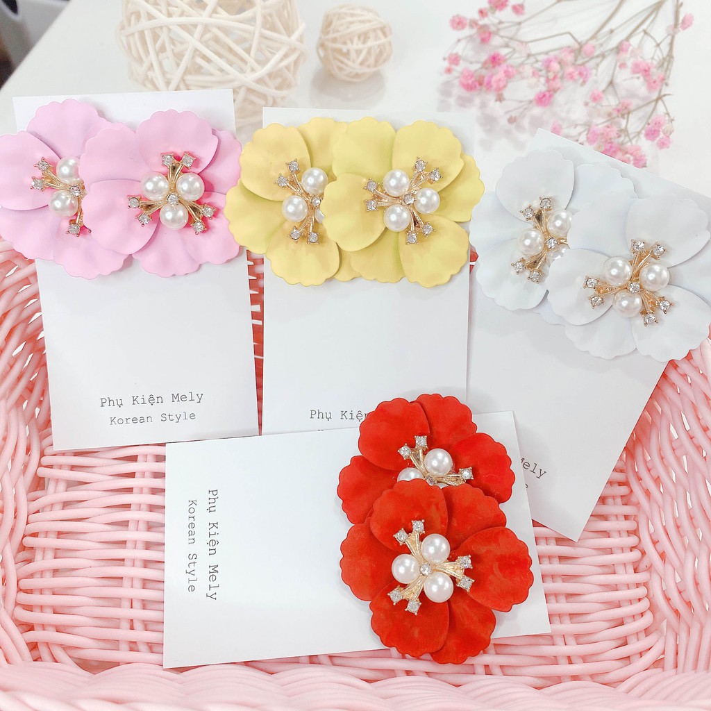 BÔNG TAI HOA NHIỀU MÀU LỚN - MELY TH-29