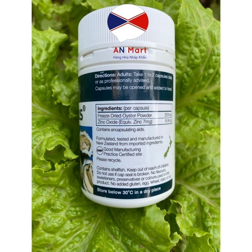 Viên Uống Tinh Chất Hàu Oyster Plus (Hàu Lùn) 60 Viên Chính Hãng New Zealand An Mart