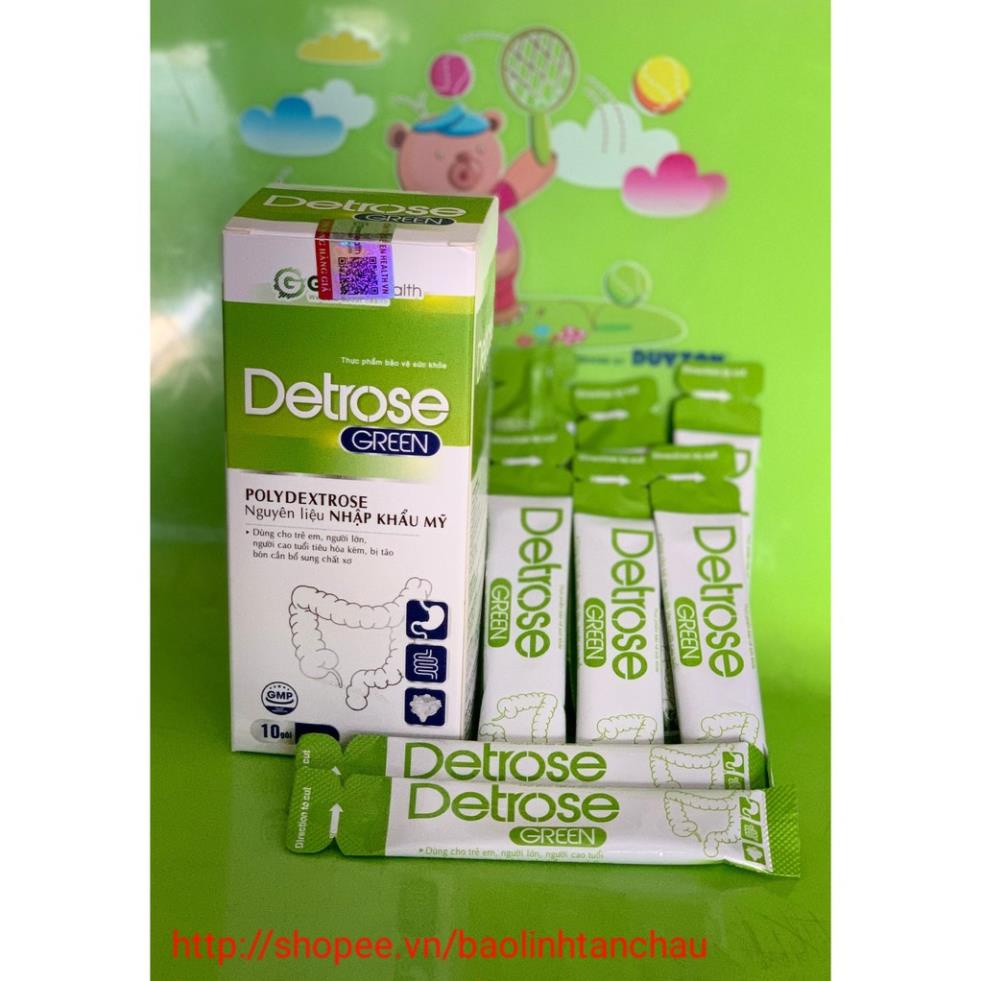 DETROSE Green  hỗ trợ bổ sung chất xơ tự nhiên dùng cho người táo bón, tiêu hóa kém hộp 10gói .