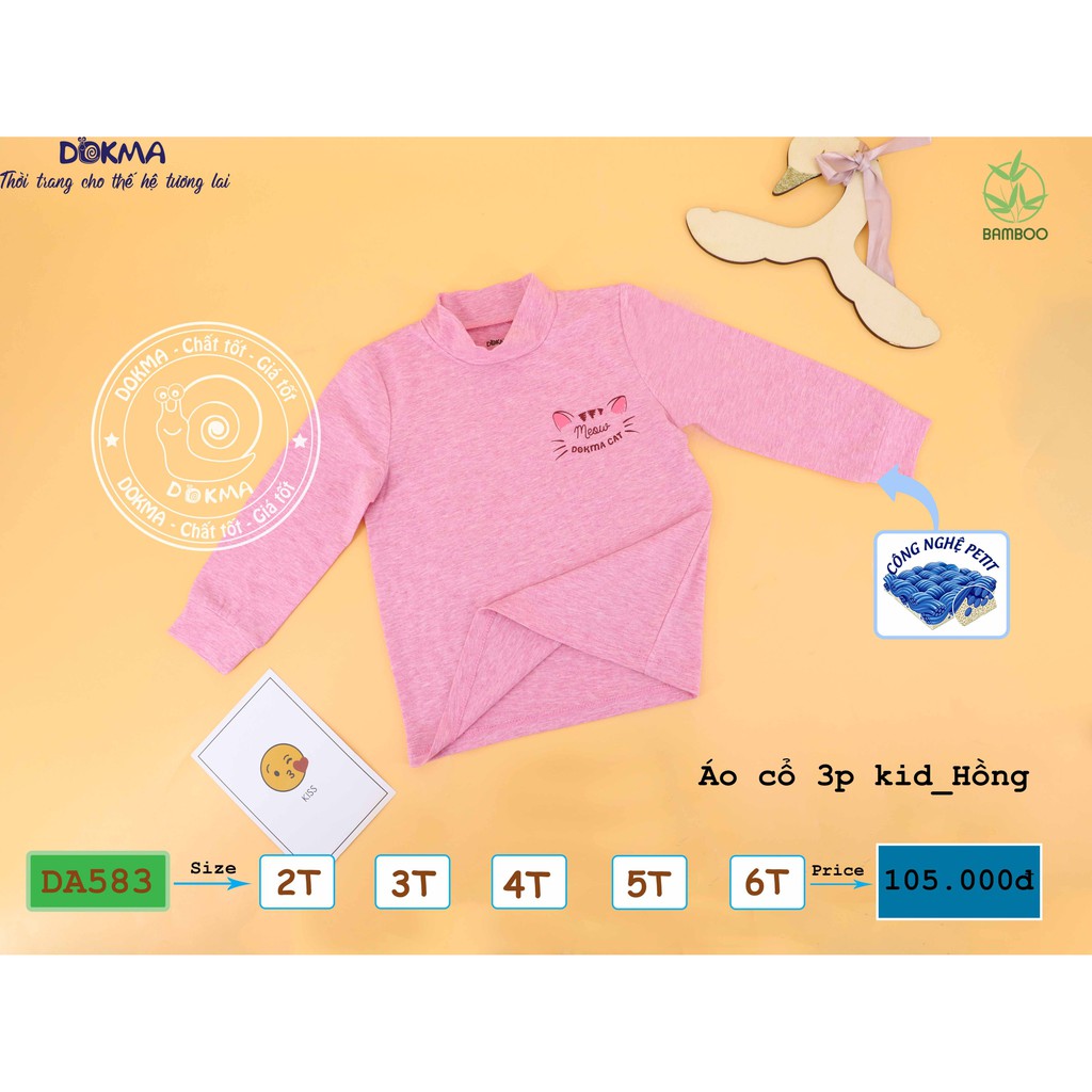 Dokma - Áo cổ 3 phân chất Bamboo mềm mỏng(2-6t)