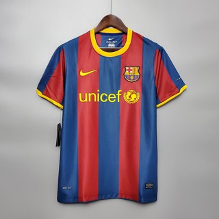 10-11 Bóng đá Barcelona Home Retro Soccer Jersey
