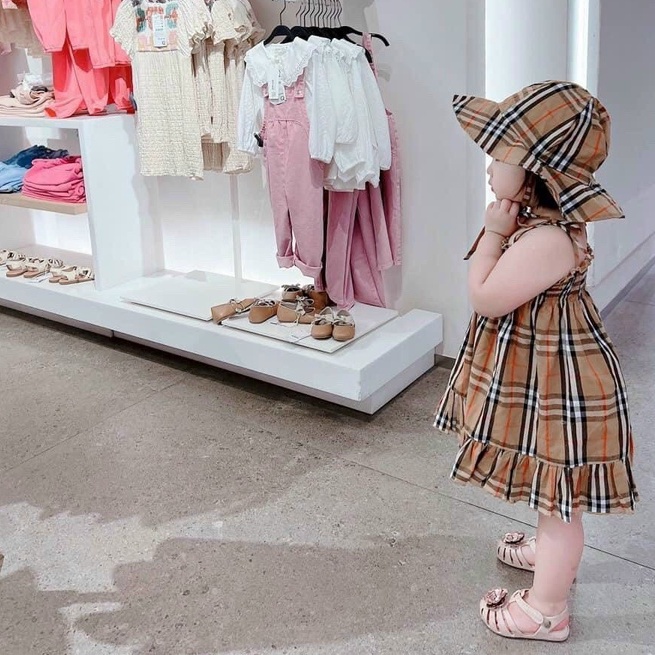 Váy BBR dây kèm mũ xinh cho bé yêu, có ảnh thật xinh sỉu