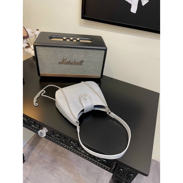 Túi kẹp nách W.A.N.G đá lấp lánh có dây xích đeo chéo siêu xinh