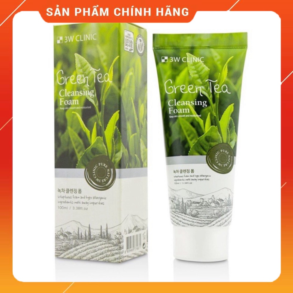 Sữa rửa mặt trà xanh 3W Clinic Green Tea Foam Cleansing 100ml