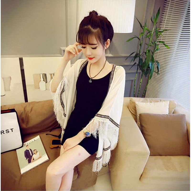 Áo khoác ngoài tua rua cho nữ